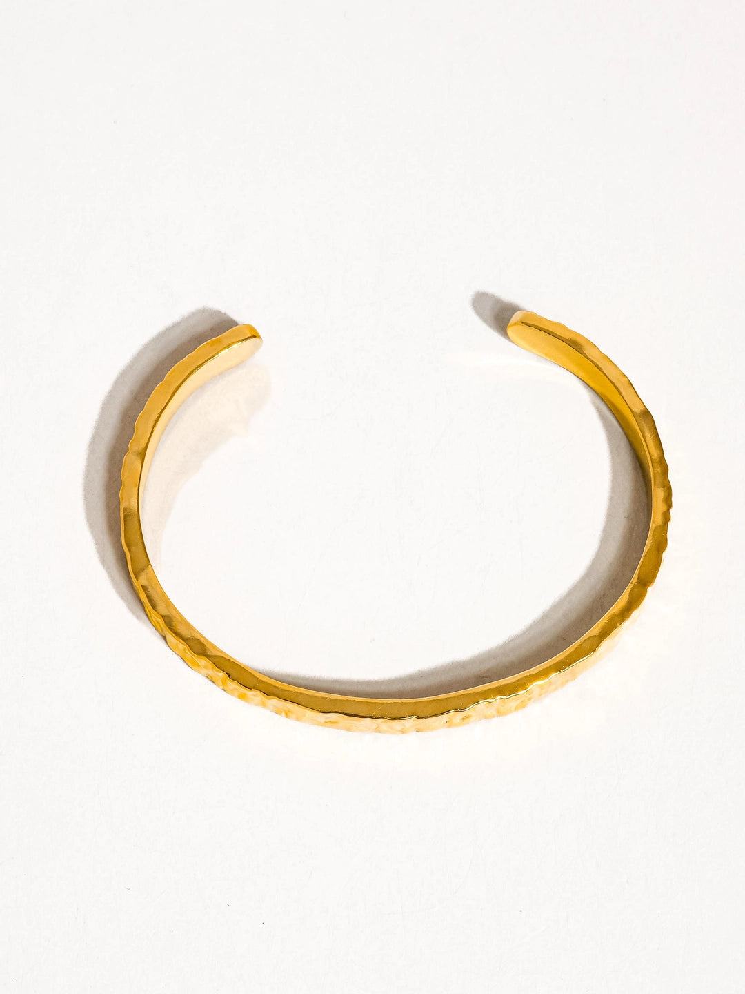 Bastien 18K Gold Non-Tarnish Textured Thin Bangle